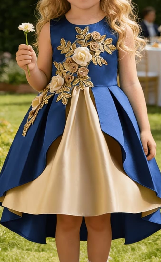 Royal blue flower Girl dress